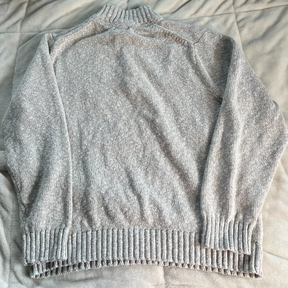 LL Bean Mens Large Tan 1/4 Button Pullover Sweater Cozy Kniy Heavyweight - Picture 2 of 3